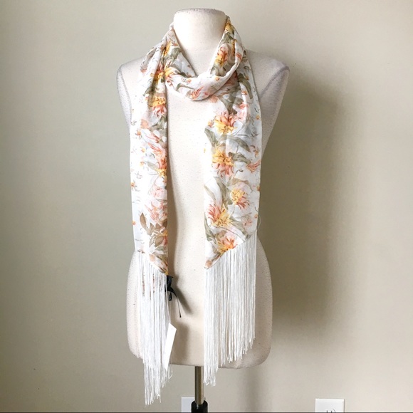 White house black market floral skinny scarf - Picture 2 of 2
